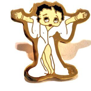 Betty Boop White Fur Coat Lapel/Hat Pin